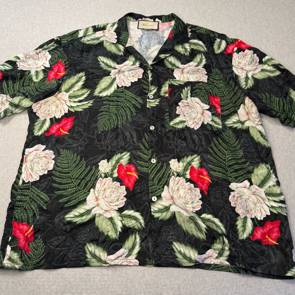 Gucci Hawaiian Gucci Soul pattern short sleeve shirt. Gucci size 58.